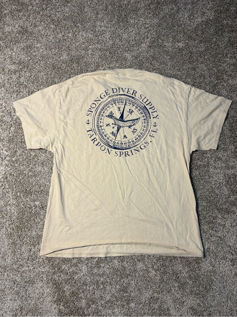 Gildan Heavy Cotton Beige Sponge Diver Supply Tarpon Springs Graphic Tee XL